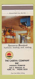 Matchbook Cover - American Standard Heating York PA 30 Strike