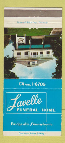 Matchbook Cover - Lavelle Funeral Home Bridgeville PA 30 Strike
