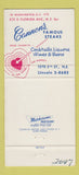 Matchbook Cover - Cannon's Steak House Washington DC 30 Strike