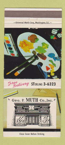 Matchbook Cover - Geo Muth Artist Supply Washington DC 30 Strike