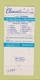 Matchbook Cover - Clement's Pastry Shop Washington DC 30 Strike
