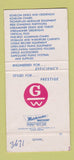 Matchbook Cover - Globe Wernicke Washington DC Office Furniture 30 Strike