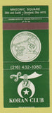 Matchbook Cover - Koran Club Cleveland OH 30 Strike