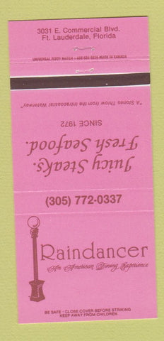 Matchbook Cover - Raindancer Restaurant Fort Lauderdale FL 30 Strike