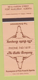 Matchbook Cover - The Cattle Company Fort McMurray AB 30 Strike