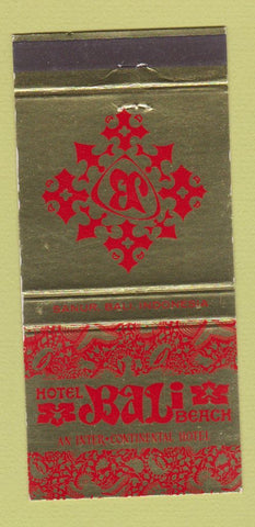 Matchbook Cover - Hotel Bali Beach Sanur Bali Indonesia 30 Strike