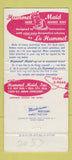 Matchbook Cover - Hummel Maid Oklahoma City OK 30 Strike