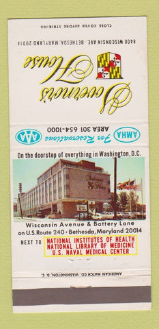 Matchbook Cover - Governor's House Bethesda MD 30 Strike