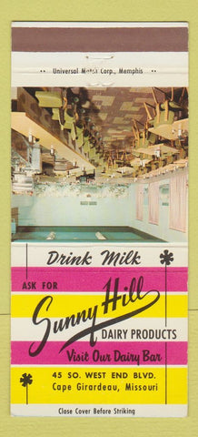 Matchbook Cover - Sunny Hill Dairy Products Cape Girardeau MO 30 Strike