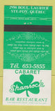 Matchbook Cover - Shamrock Bar Restaurant Ste Foy QC 30 Strike