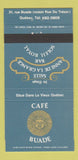 Matchbook Cover - Cafe Buade Quebec QC 30 Strike