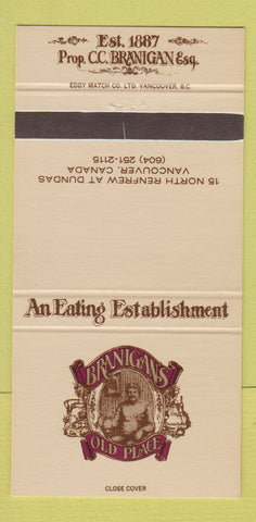 Matchbook Cover - Branigan's Old Place Vancouver BC 30 Strike