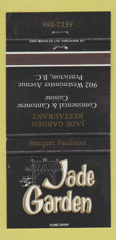 Matchbook Cover - Jade Garden Chinese Restaurant Penticton BC 30 Strike
