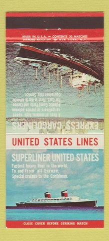 Matchbook Cover - United States Lines cargo shipping 30 Strike