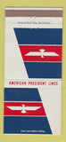 Matchbook Cover - American President Lines shipping cruise 30 Strike