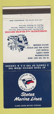 Matchbook Cover - States Marina Lines shipping 30 Strike