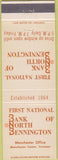 Matchbook Cover - Bank of North Bennington Manchester Center VT