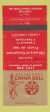 Matchbook Cover - Restaurant China Doll Beloeil QC WEAR 30 Strike