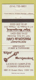 Matchbook Cover - Sitar Restaurant Ottawa ON WEAR 30 Strike