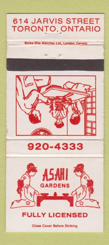 Matchbook Cover - Asahi Gardens Toronto ON WEAR 30 Strike