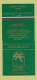 Matchbook Cover - Admiral Lehigh Golf & Resort Lehigh Fort Myers FL 30 Strike