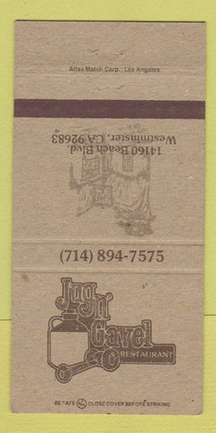 Matchbook Cover - Jug n Gavel Westminster CA 30 Strike