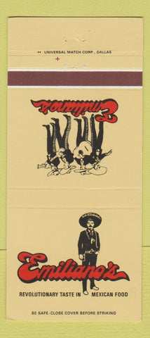 Matchbook Cover - Emiliano's Mexican Food Arlington TX Phoenix AZ 30 Strike
