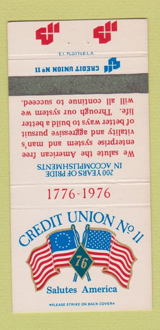Matchbook Cover - Credit Union #11 1976 30 Strike