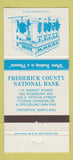 Matchbook Cover - Frederick County National Bank Frederick MD 30 Strike