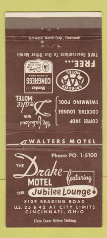 Matchbook Cover - Drake Motel Cincinnati OH #1 30 Strike