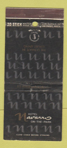 Matchbook Cover - Hotel Navarro New York City WEAR 30 Stick
