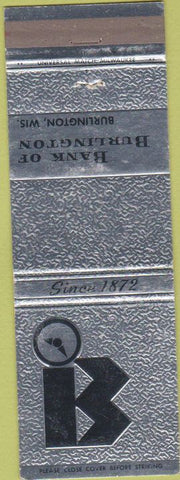 Matchbook Cover - Bank of Burlington WI