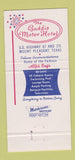 Matchbook Cover - Gaddis Hotel Courts Mount Pleasant TX 30 Strike