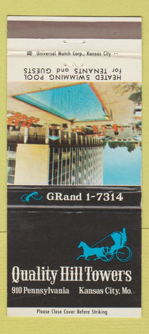 Matchbook Cover - Quality Hill Towers Kansas City MO 30 Strike