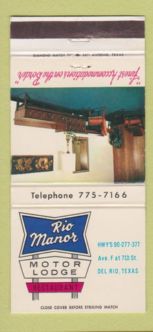 Matchbook Cover - Rio Manor Motor Lodge Del Rio TX 30 Strike