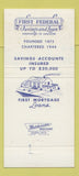 Matchbook Cover - First Federal Savings and Loan Lancaster PA 30 Strike
