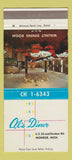 Matchbook Cover - Al's Diner Monroe MI 30 Strike
