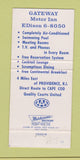 Matchbook Cover - Gateway Motor Inn Seekonk MA 30 Strike