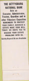 Matchbook Cover - Gettysburg National Bank PA