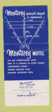 Matchbook Cover - Monterey Motel Detroit MI 30 Strike
