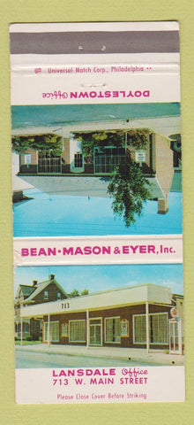 Matchbook Cover - Bean Mason Eyer Lansdale Doylestown PA 30 Strike