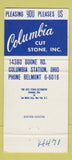Matchbook Cover - Columbia Cut Stone Columbia Station OH WEAR 30 Strike