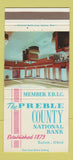 Matchbook Cover - Preble County National Bank Eaton OH 30 Strike