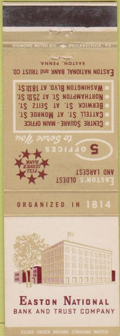 Matchbook Cover - Eaton National Bank Trust Easton PA