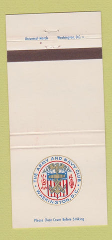 Matchbook Cover - Army and Navy Club Washington DC 30 Strike