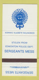 Matchbook Cover - Edmonton AB Police Department Mess 30 Strike