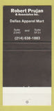 Matchbook Cover - Robert Prujan Dallas TX Rabbit 30 Strike