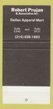 Matchbook Cover - Robert Prujan Dallas TX Huk A Poo 30 Strike