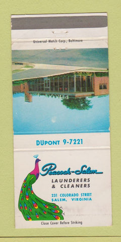 Matchbook Cover - Peacock Salem Laundry Salem VA WEAR 30 Strike