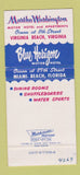 Matchbook Cover - Martha Washington Motor Hotel Virginia Beach VA 30 Strike